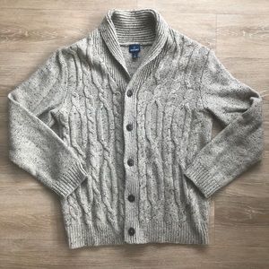 Speckled Tan Wool Cardigan Sweater Men’s L